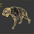 Black Leopard Sculpture with Golden Sparkles in Walking Pose and Modern Geometric Design