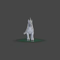 Gray Unicorn Game Movie Character With White Mane Tail Standing On Green Grass