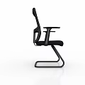 Two Black Office Chairs With Mesh Back Armrests Different Bases Wheels And Fixed Frame 3d model