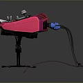 Pink Electronic Keyboard With Control Knobs And Piano Keys On Stand