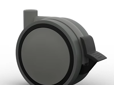 Grey Circular Mechanical Component With Black Edge And Protruding Part Structure 3d model