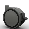 Grey Circular Mechanical Component With Black Edge And Protruding Part Structure 3d model