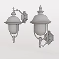Vintage Outdoor Wall Lights With Copper Shades Black Brackets And Glass Globes