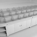 Wooden Display Shelf With Transparent Covers Multiple Layers And Bottom Cabinets For Merchandise