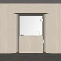 Minimalist Modern Kitchen Space With Beige Walls Counter Faucet And Round Lamp