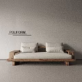 Minimalist Sectional Sofa With Wooden Frame And Neutral Linen Cushions
