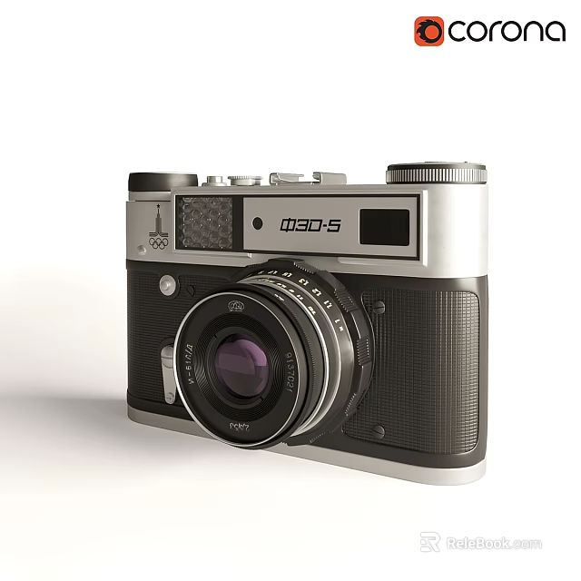 Decorative Ornament Set with Vintage Black Silver Camera Lens for Home 3d model 