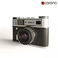 Decorative Ornament Set with Vintage Black Silver Camera Lens for Home