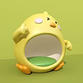 Interactive Area With Yellow Chick Shaped Design And Green Seat Inside 3d model