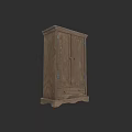 Elegant Solid Wooden Wardrobe With Double Doors Metal Hardware And Base Design