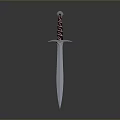 Medieval Sword With Red Hilt Silver Blade And Cross Guard Design