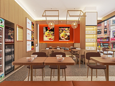 Modern Restaurant, Fast Food Restaurant, snack bar, fast food restaurant, cashier bar, small shop, restaurant, dining table and chairs model