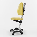 Ergonomic Modern Yellow Office Chair With Adjustable Metal Frame And Rolling Casters