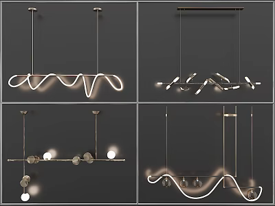 Modern Creative Chandelier Designs With Unique Shapes And Warm Lighting For Interior Spaces 3d model