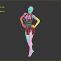 White Mannequin In Black Outfit With Hands On Hips Against Gray Background