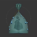 Commercial Equipment Decorative Blue Bag Featuring Water Drop Design And Tie Closure For Business Use