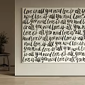 Canvas Wall Art With Love Is All You Need Quote And Decorative Elements