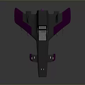 Futuristic Cosmic Spacecraft with Gray Purple Body and Blue Illuminated Parts for Aerospace Exploration