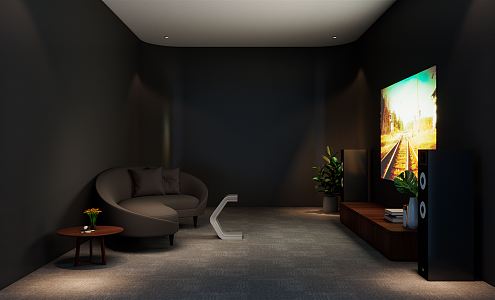 Modern AV Room Home Theater 3d model