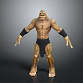 Muscular Mythical Creature Character With Bare Torso Black Wristbands And Loincloth