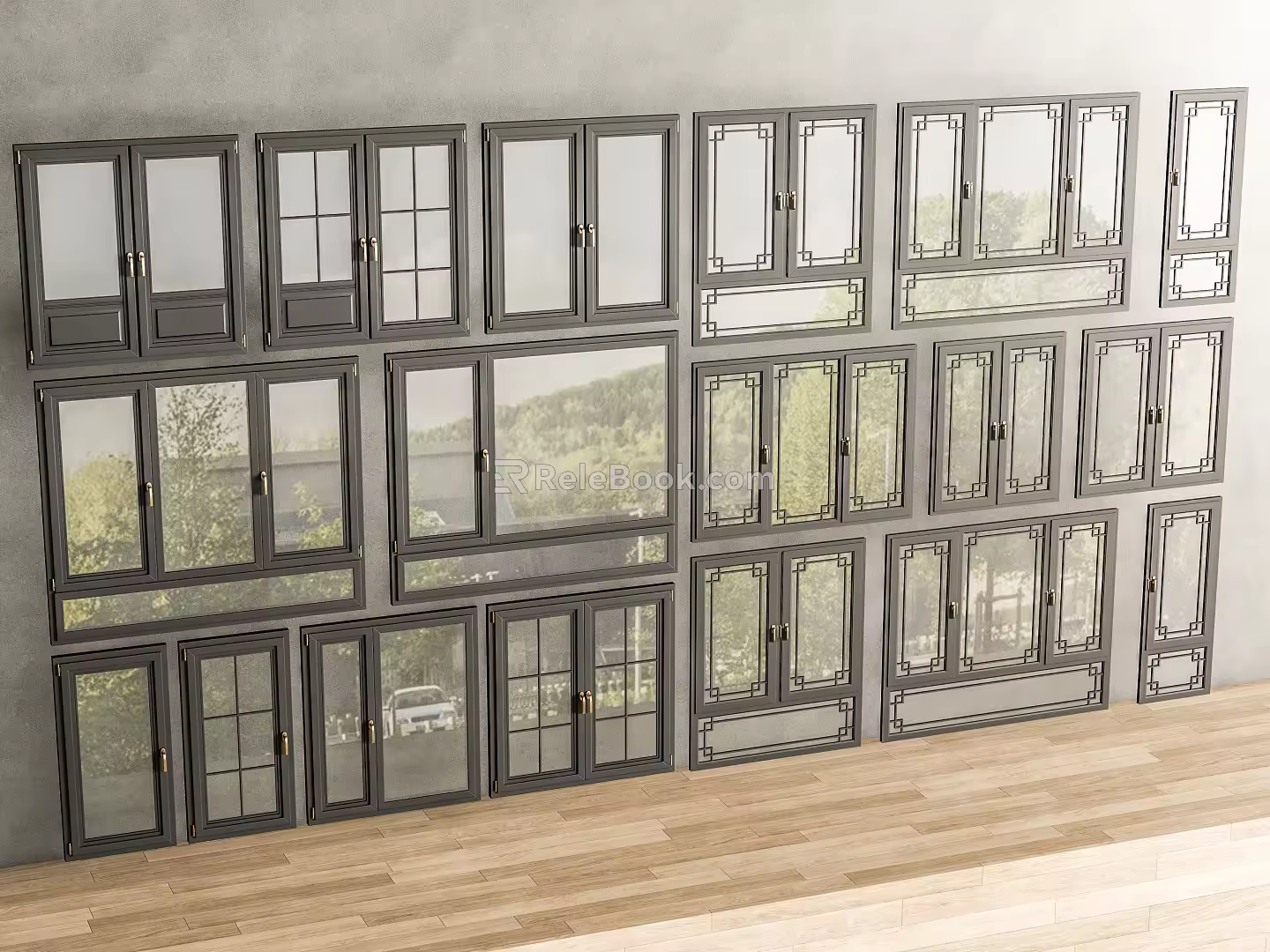 Modern window combination window glass window floor-to-ceiling window balcony window bay window bedroom window casement window door and window stainless steel sliding window 3d model