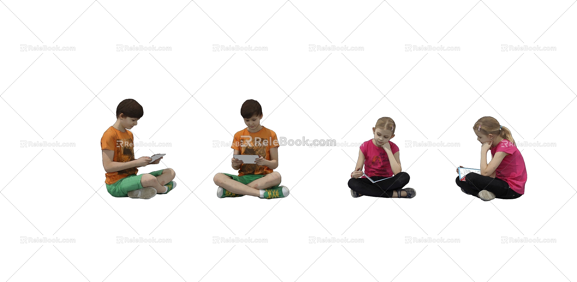 Children's child figure sitting posture model