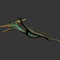 Exquisite Bronze Sculpture With Streamlined Wings And Green Gemstone Artistic Design