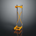 Industrial Equipment With Yellow Metal Frame Cross Support And Platform Base