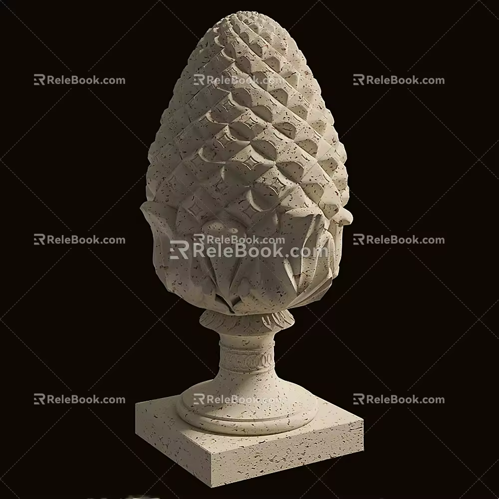 European-style railing column top classical railing column top railing column 3d model