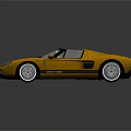 Yellow Convertible Sports Car with Black Stripes and Open Top Design