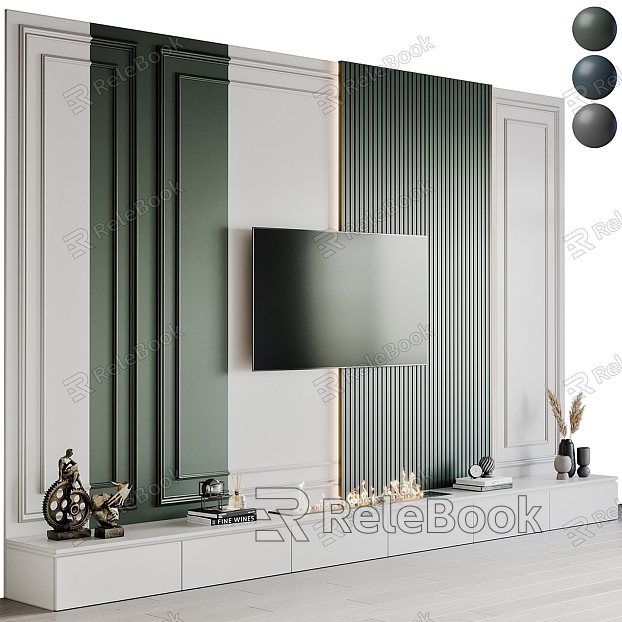 Simple TV cabinet TV background wall model