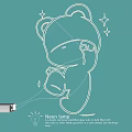 Cute Bear Design Neon Lamp Combination with Star Accents for Room Decorative Illumination