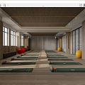 Modern Yoga Room 3d model