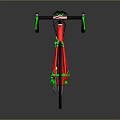 Modern Red Road Bicycle With Green Accents And Black Handlebar
