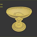 Elegant Classical Pedestal Bowl With Intricate Carvings And Ornamental Base For Home Table Decor