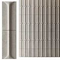 Modern Textured Wall Surface With Gray Geometric Tile Patterns And Vertical Design Elements 3d model