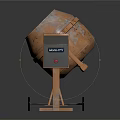 Copper Colored Concrete Mixer With Metal Stand And Wheels On Reflective Surface