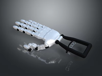 Intelligent Machine Robotic Hand with White and Black Precision Structure and Multiple Joints 3d model