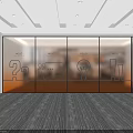 Modern Innovation Lab Space With Glass Partition Walls Icons Light Bulb And Gray Carpet