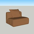 Italian minimalist mobile backrest leather sofa without armrest 3d model