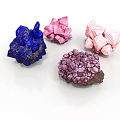 Natural Stone Crystals With Blue Pink And Purple Color Varieties