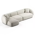 Modern Light Colored L Shaped Sofa Design With Soft Cushions And Smooth Lines 3d model