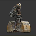 Function Vehicle Heavy Duty Bucket Attachment With Industrial Metal Structure And Rusty Surface 3d model