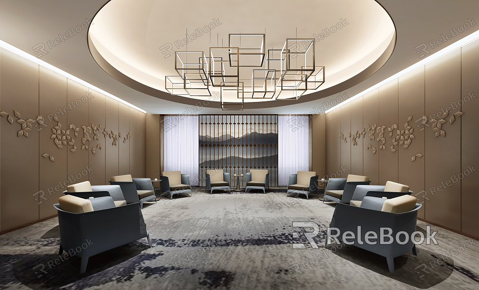 Modern Reception Room Business Reception Meeting Room model