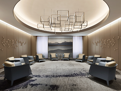 Modern Reception Room Business Reception Meeting Room model