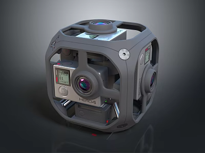 Stunning Natural Landscape Photography with Professional Multi Lens Cube Camera 3d model
