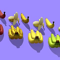 Various Ripe And Unripe Bananas Including Green Yellow Spotted Red And Peeled Varieties