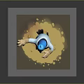 Blue Game Movie Character In White Outfit With Bandaged Arms Standing On Yellow Substance