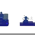 Blue Glowing 3D Models With Human Silhouettes Laboratory Setup And Particle Effects 3d model