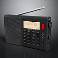 Black Portable FM Radio Speaker Featuring Display Screen Antenna Buttons And Temperature